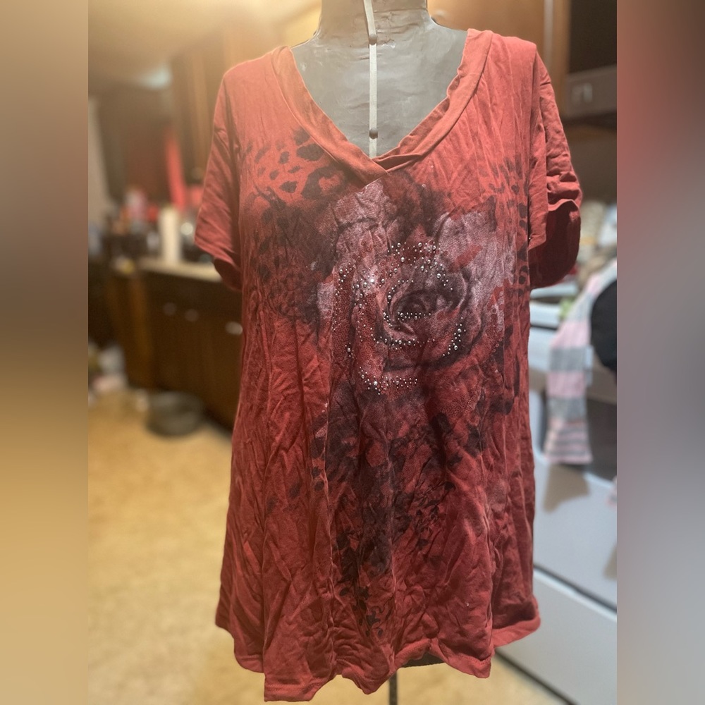 Shirt is from Lavish Sport, it’s a 2XL and is a deep pinkish orange